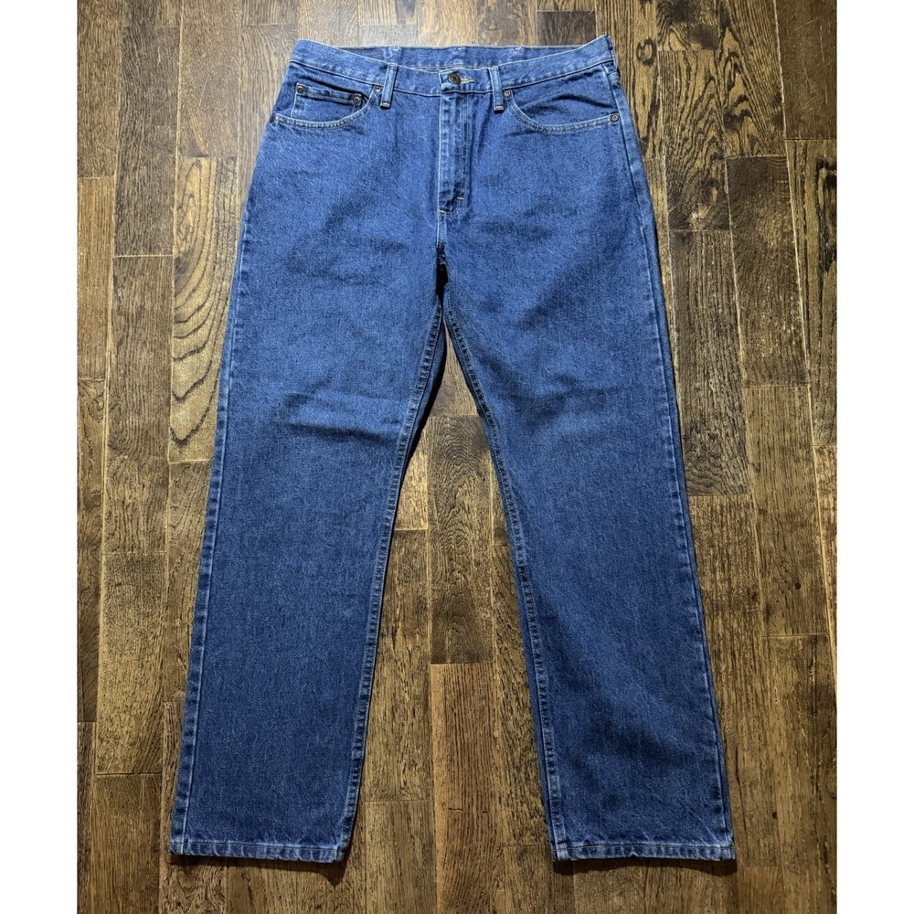 Wrangler Blue Jeans Men's Size 34x30 Regular Fit Straight Leg Mid Rise
